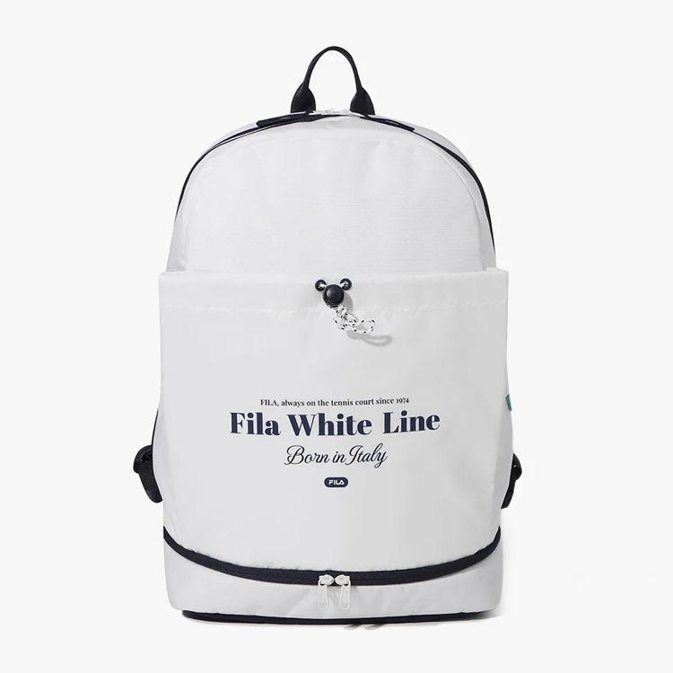 휠라O WHITE LINE 라켓 백팩 FS3BPF5201X-OWH