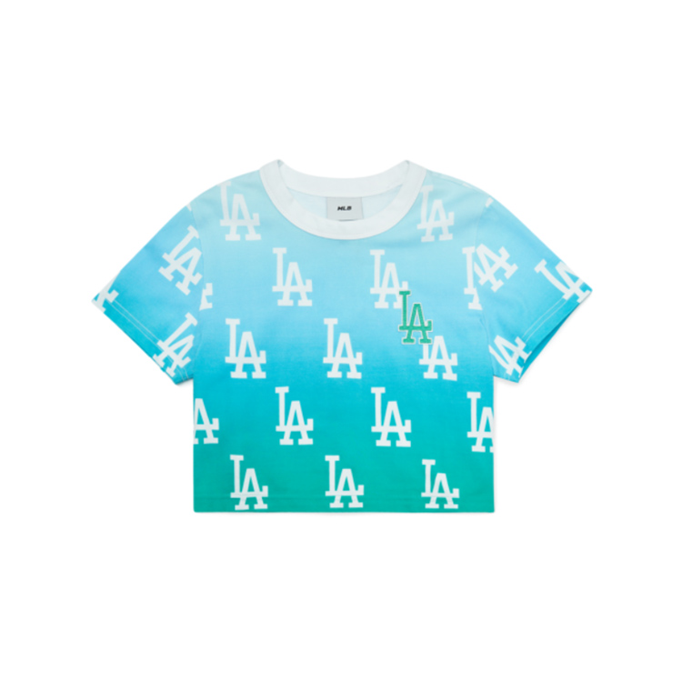 MLB 여성 그라데이션 모노그램 크롭 티셔츠 3FTSM6123-07GNL